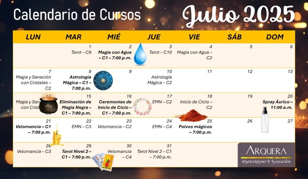 Calendario de Cursos de Magia de Arquera EyS