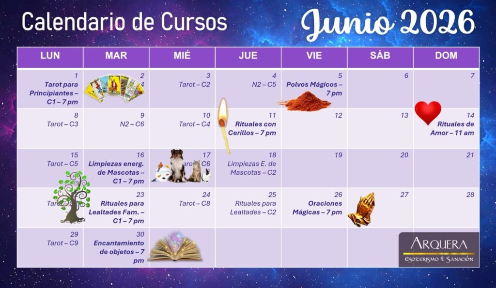 Calendario de Cursos de Junio de Arquera EyS