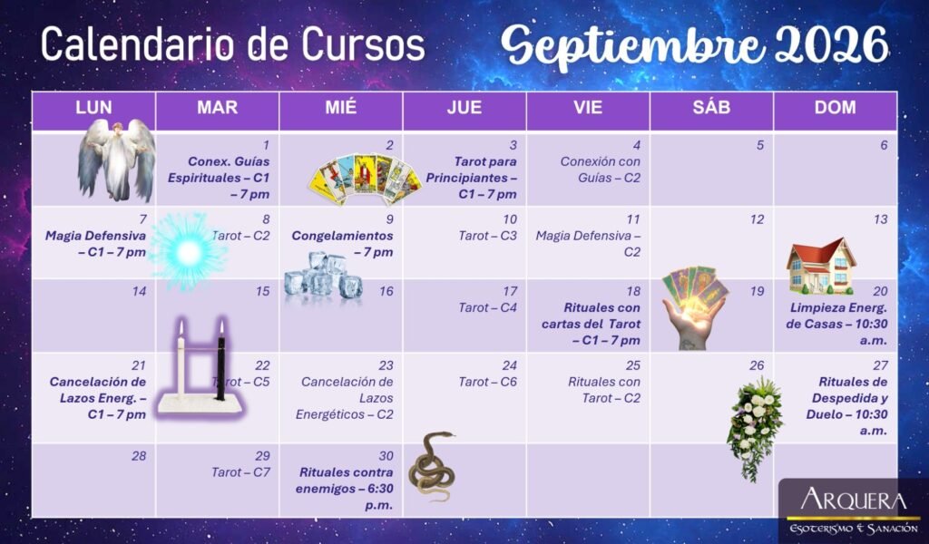 Calendario Arquera EyS Septiembre 2026