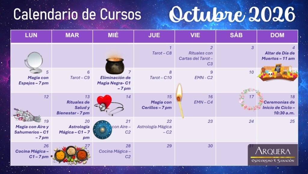 Calendario Arquera EyS Octubre 2026